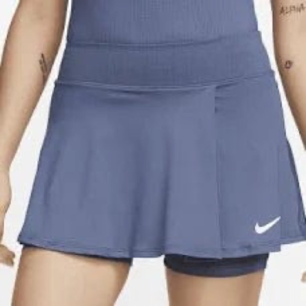 {NIKE} Court Women's Dri-Fit Navy Blue Active Skirt with Built-In Spandex Shorts